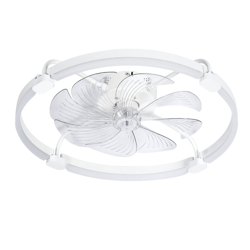 Ventilateur de plafond avec lumière pour chambre à coucher, Non, 24 po de largeur, Clear Blade/White Body