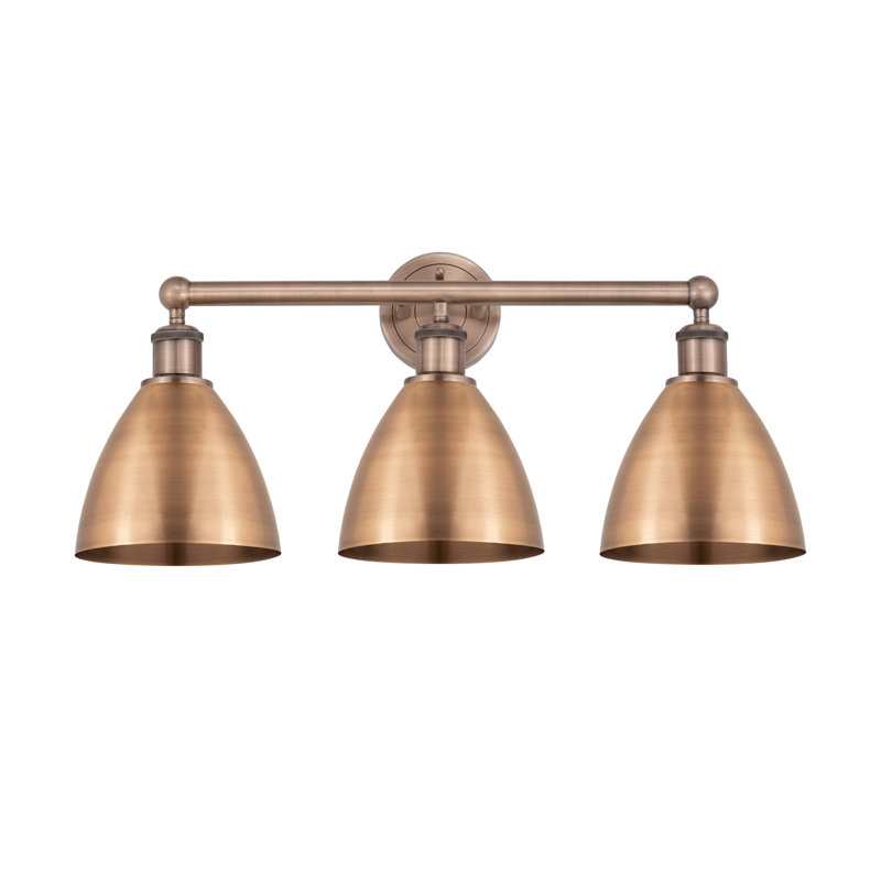 Éclairage pour meuble-lavabo 3 lumières Arpita, Cuivre antique, Cuivre antique