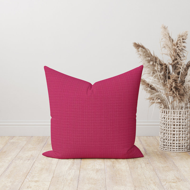 Housse de coussin d'extérieur unie rose, 15 po x 15 po