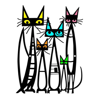 Décoration murale chat coloré en fer