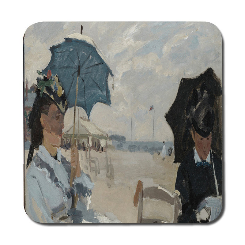 Beachside Impressionist Placemats And Coasters Set With Ocean Scene Art