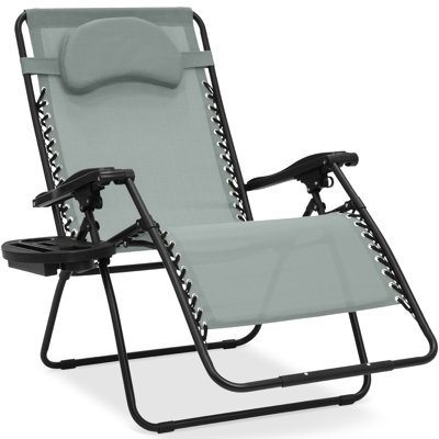 Oversized Zero Gravity Chair, Folding Outdoor Patio Recliner W/ Cup Holder