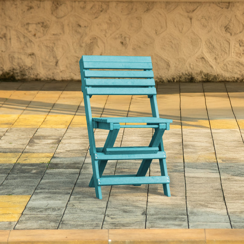 Coastal Bay Fully Assembled All-Weather Outdoor Folding 3 Piece Bistro Set, Hawaiian Blue