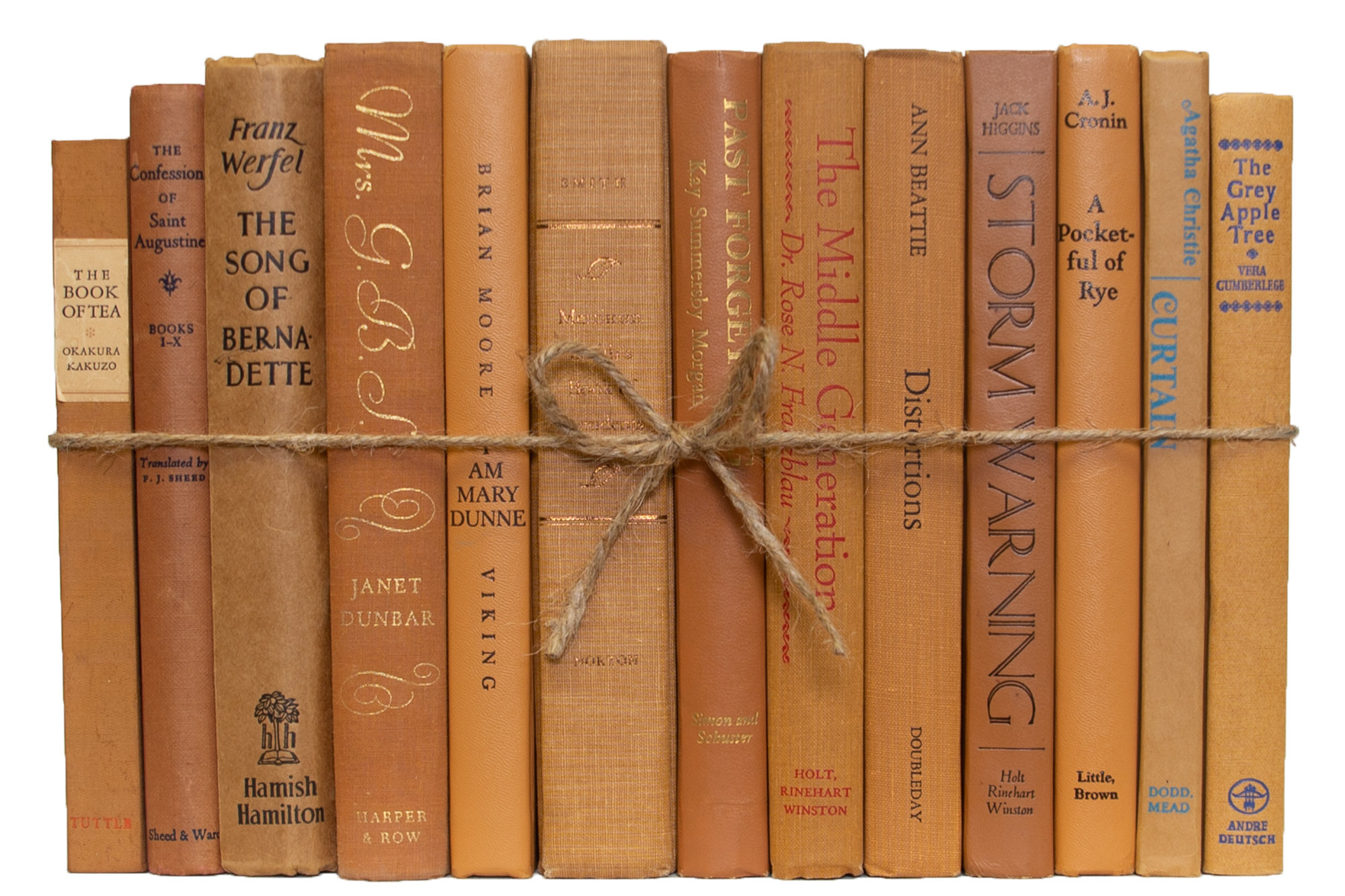 Booth & Williams Decorative Books - Vintage Caramel Book Bundle - 1 Foot of Orange Brown Books | Wayfair