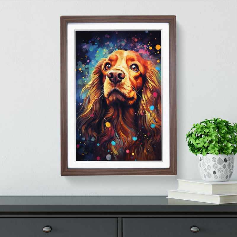 Single Picture Frame Print on Wood, 46cm H x 34cm W, Walnut Framed