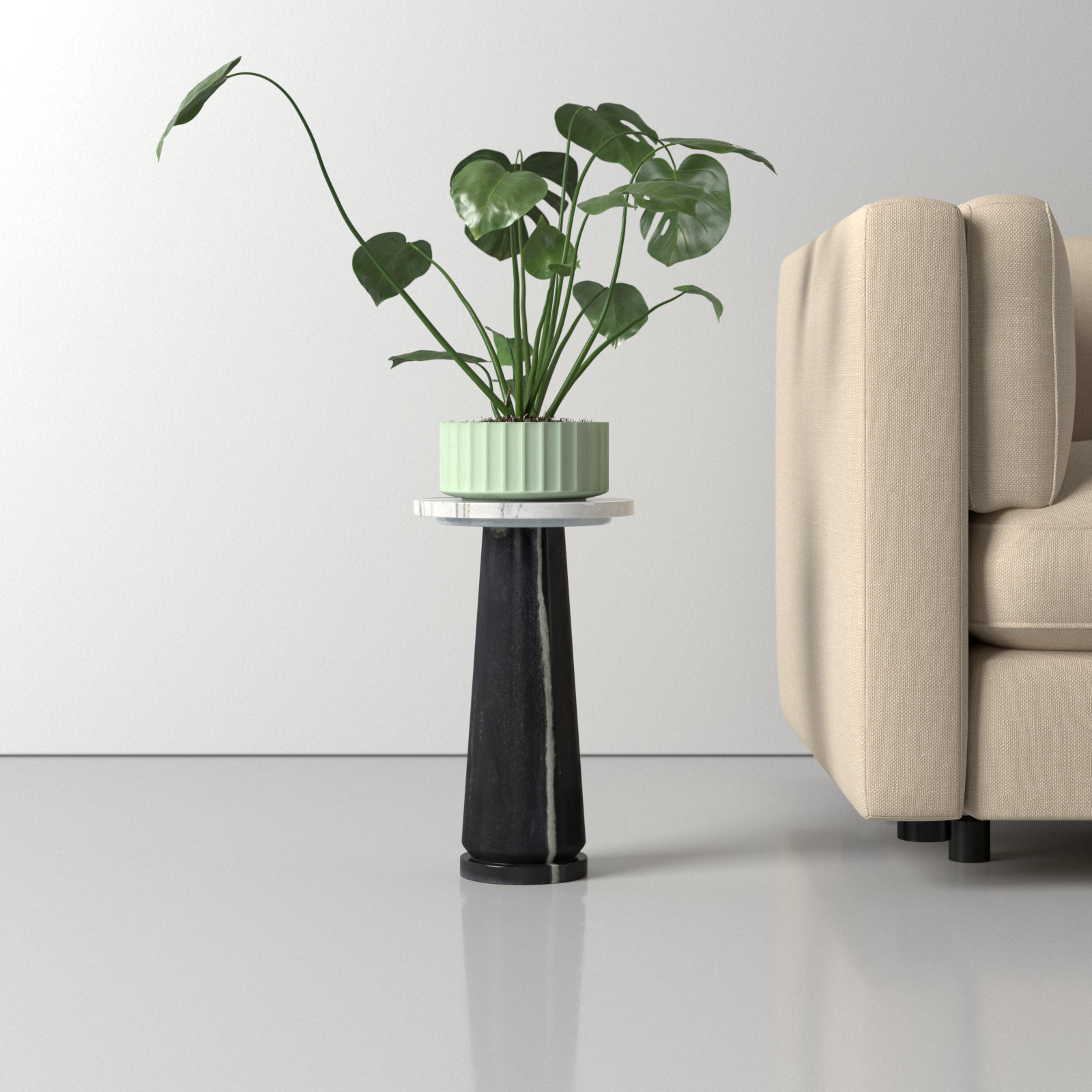 Daktari End Table, White Black
