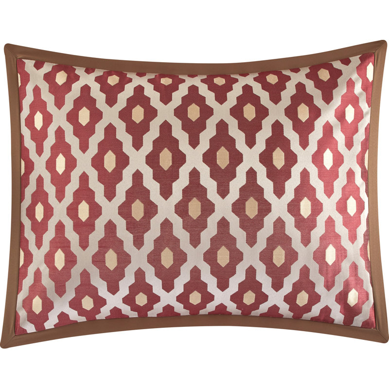 Queen Burgundy and Beige Microfiber 10-Piece Comforter Set