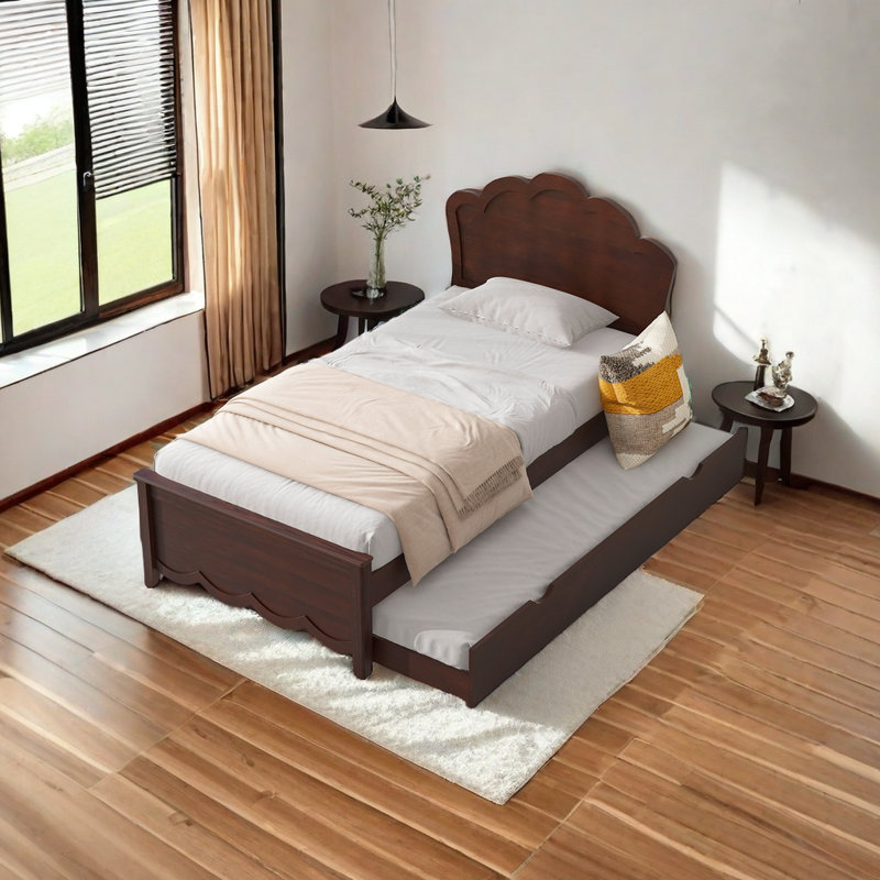 Lit plateforme Behlau, Simple, Cappuccino