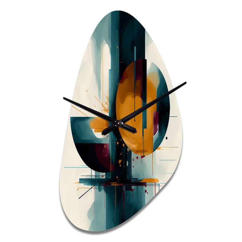 The Geometry Of Light III - Fall Shape Large Yellow Wall Clock - Unique Shape, Moyenne