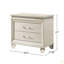 Table de chevet cristal et miroir avec 2 tiroirs, perle