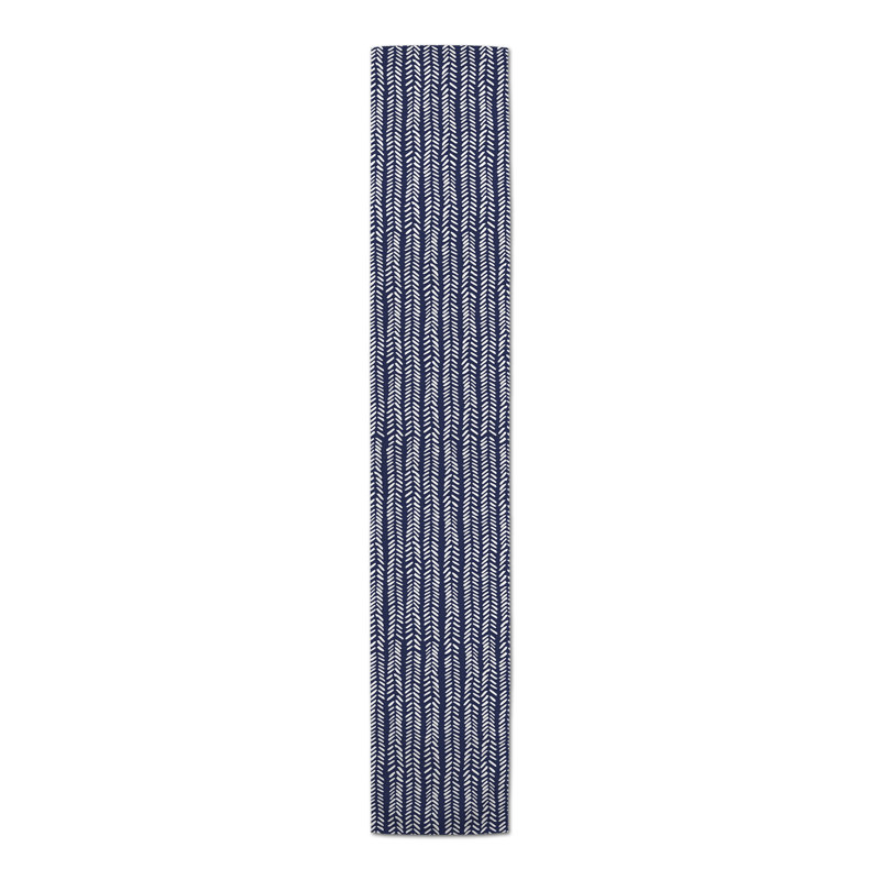 Brealle Rectangle Polyester Table Runner, 90" x 16", Navy Blue