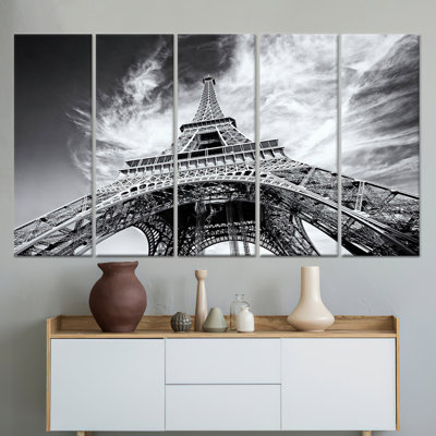 Toile imprimée: Élégant art mural en verre de la Tour Eiffel - décor Paris, toile tendue 5P