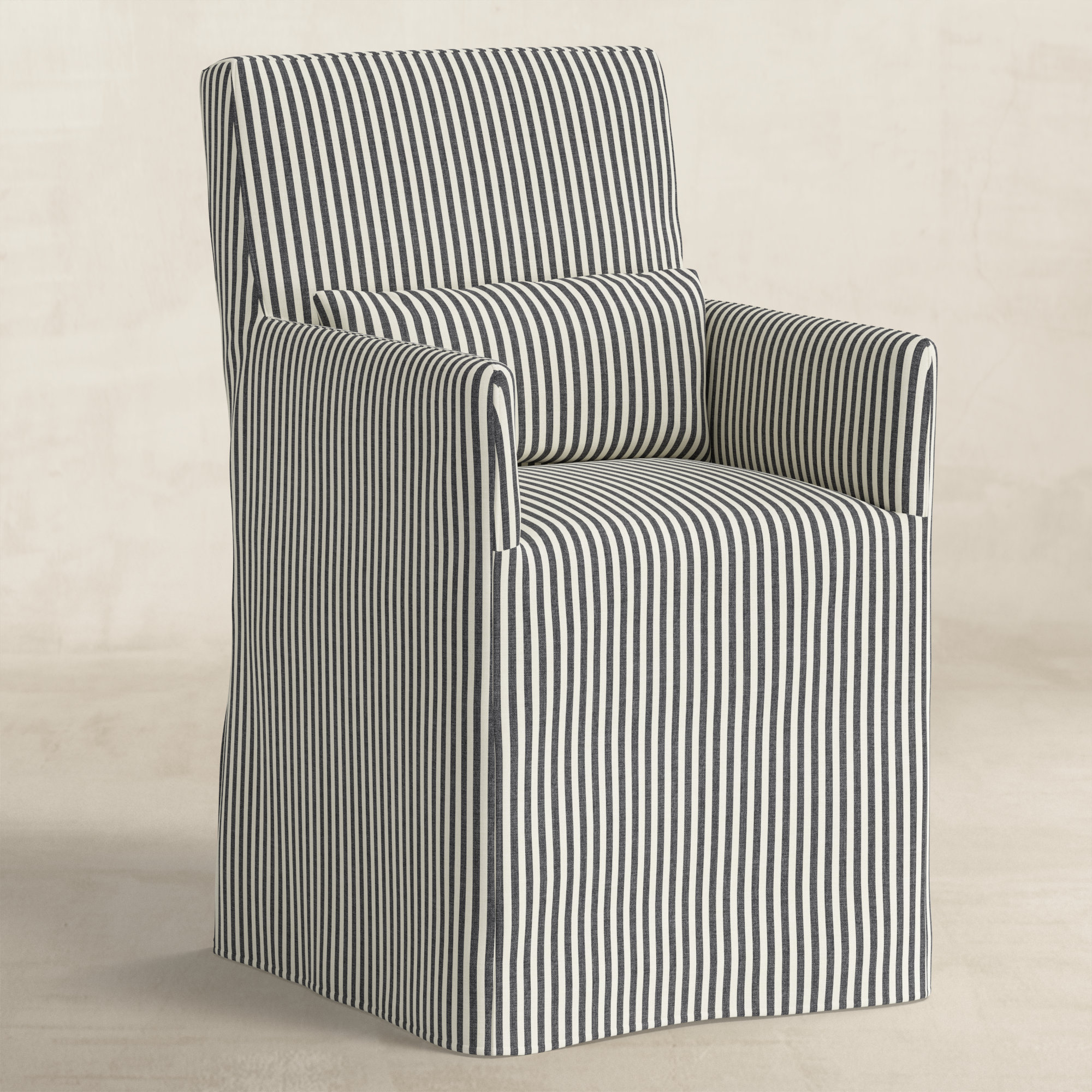Lindy Dining Chair- Slipcover Only, Carbon Striped