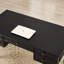 Bureau de direction rectangulaire en bois massif noir avec tiroirs-386445761