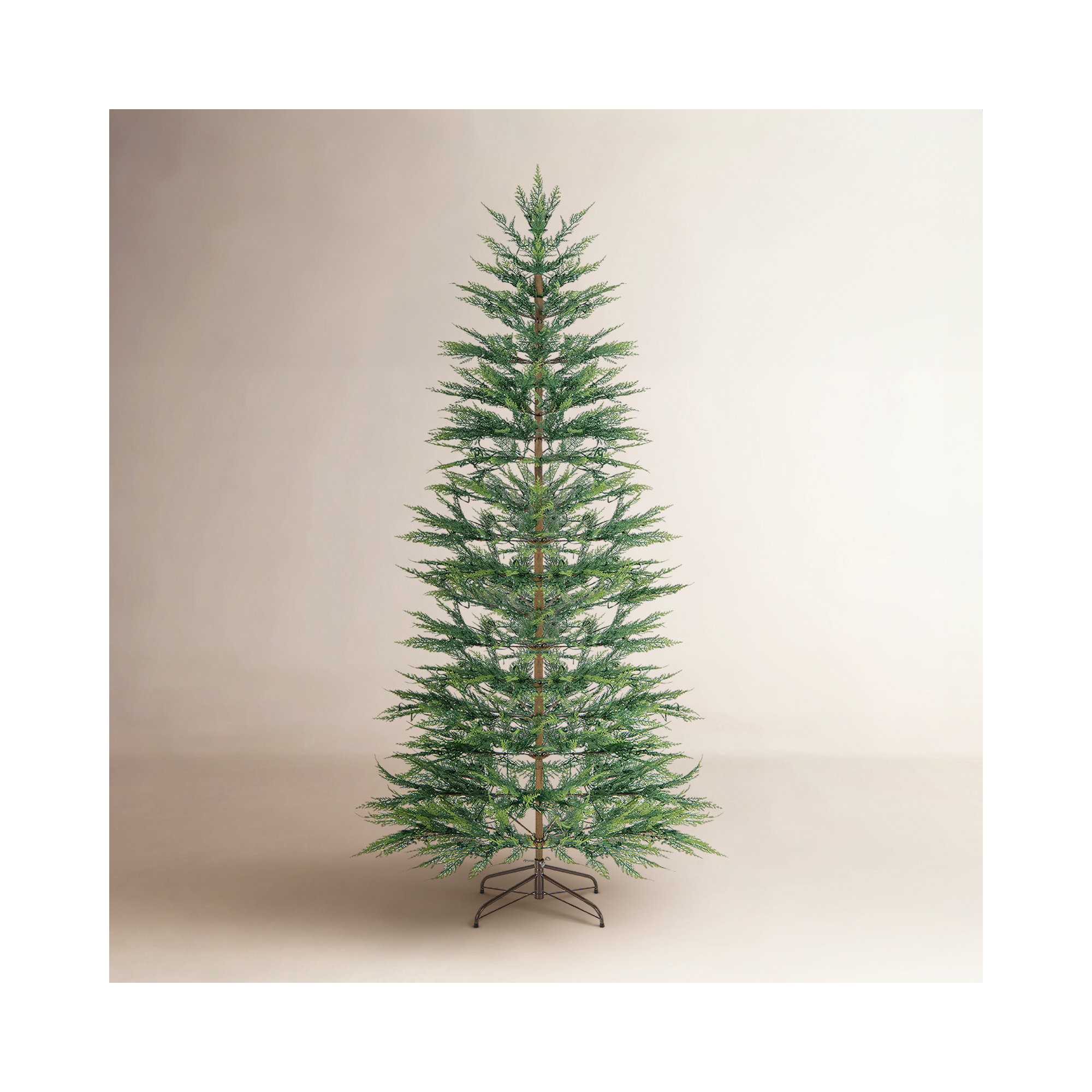 Lighted Artificial Cypress Christmas Tree, 7.50' H