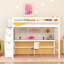 Kids Full Solid Wood Loft Bed With Built-In Desk And Storage Staircase-1934360523