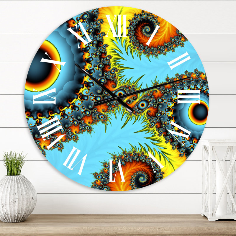 Fractale portail magique IV - horloge murale moderne, Petit