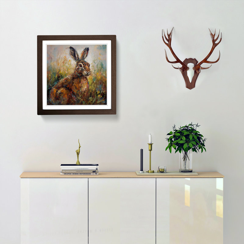 Hare Post-Impressionism No.1 - Framed Print, Walnut