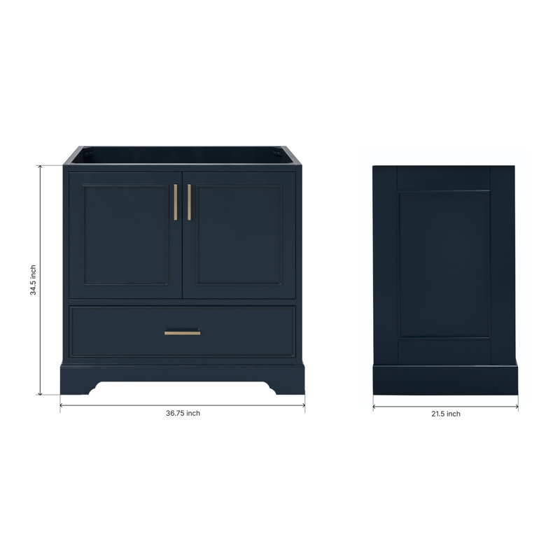 Stafford 36.75'' W Single Bathroom Vanity Base, Midnight Blue