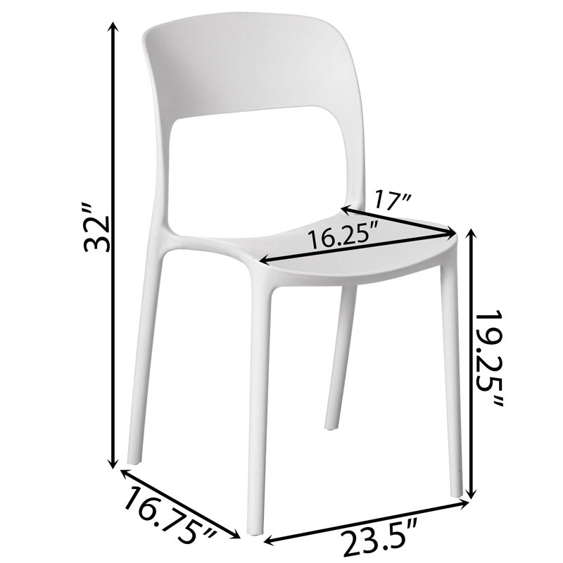 19.25'' H Stacking Side Chair, White