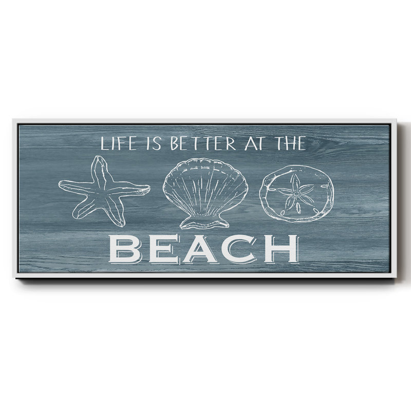 Life is Better- Framed Canvas, 12" H x 30" W