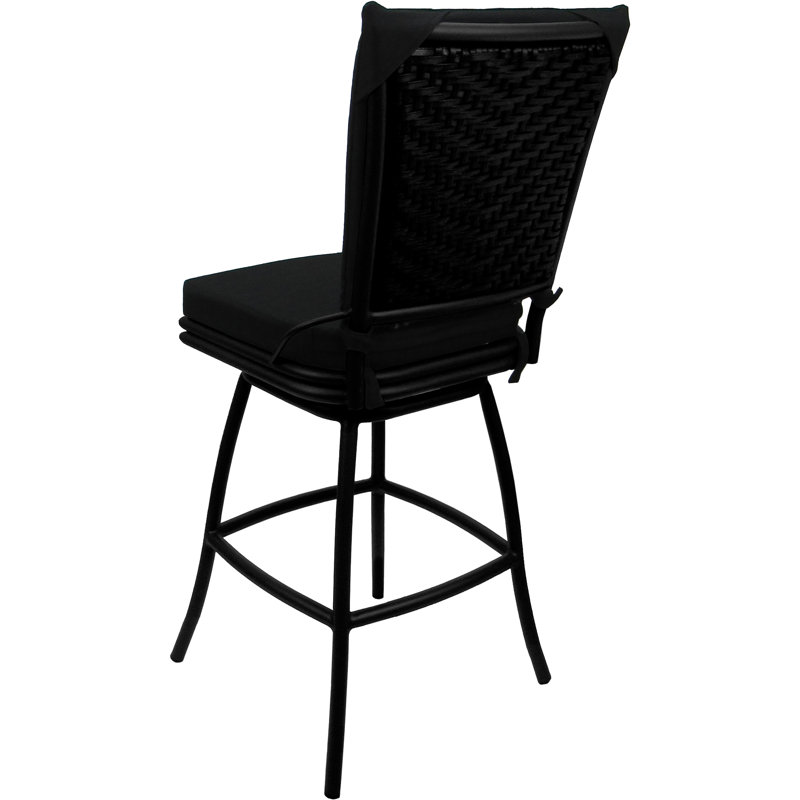 Tabouret de bar 26 "pour l'extérieur ou l'intérieur sans accoudoirs, Noir, Noir