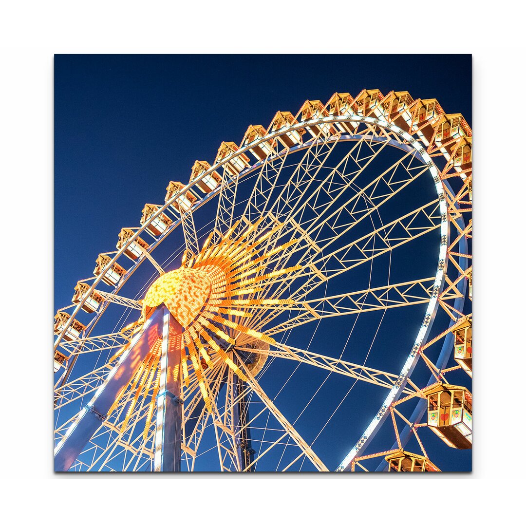 Leinwandbild Riesenrad bei Nacht