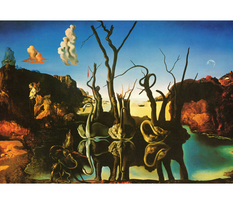 «Swans and Elephants» par Salvador Dali, toile tendue avec châssis, H 33 po x l 48 po