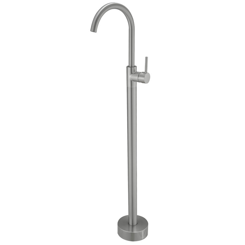 Single Handle Freestanding Tub Faucet Floor Mount Tub Filler Tub Spout Function Only Brass Mixer Tap, Brushed Nickel
