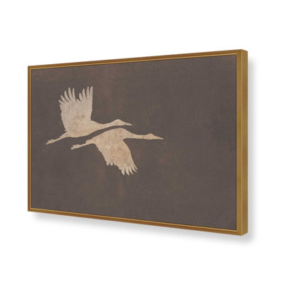 Herons In Flight Mocha  Art Print