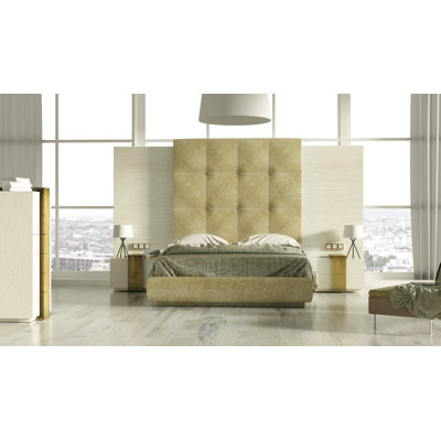 London 3 Piece Upholstered Cotton Bedroom Set