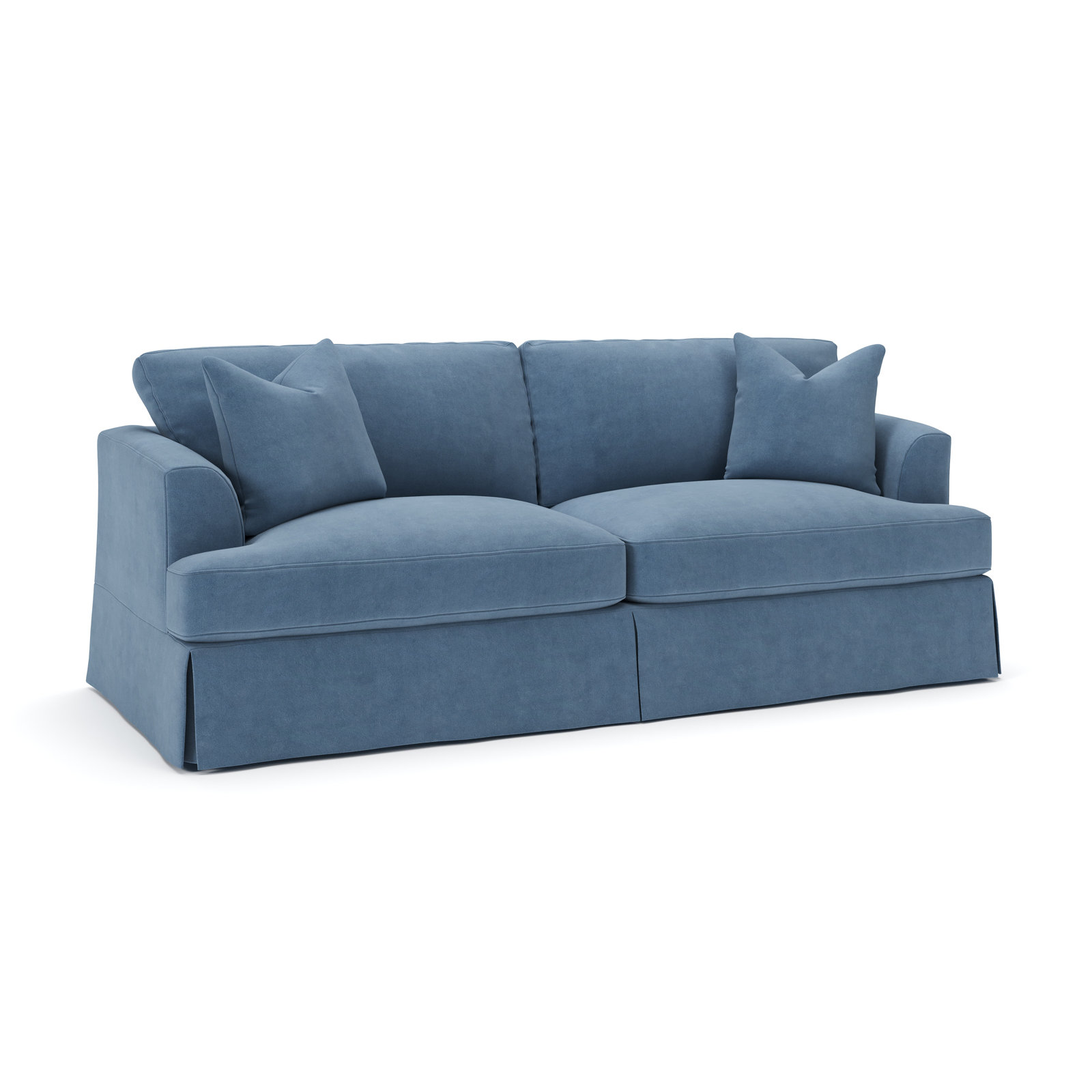 Lucia 92.5'' Upholstered Sofa, Bella Ocean Performance Velvet