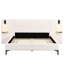 Grand lit tapissier blanc avec lumières encastrées et tablettes pratiques White