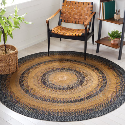 Braided Flat Weave Jute Striped Rug