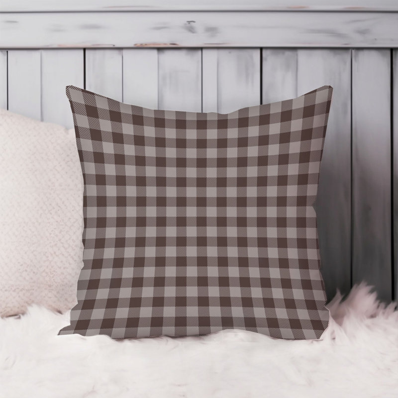 Brown Gingham Pattern II, 18" H x 18" W