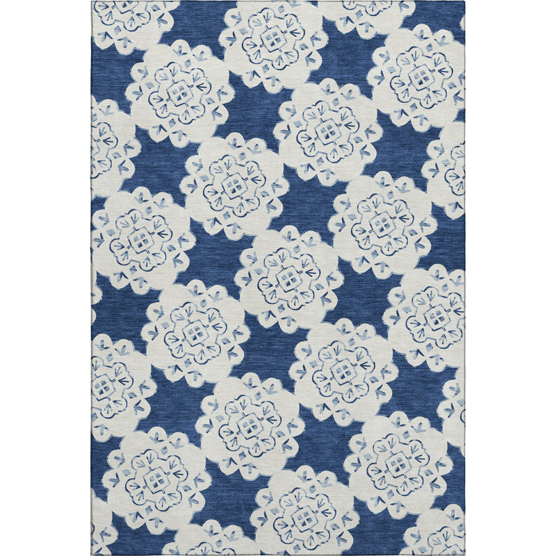 Tapis décontracté de qualité supérieure Mayfield, Marine, 10 pi x 14 pi