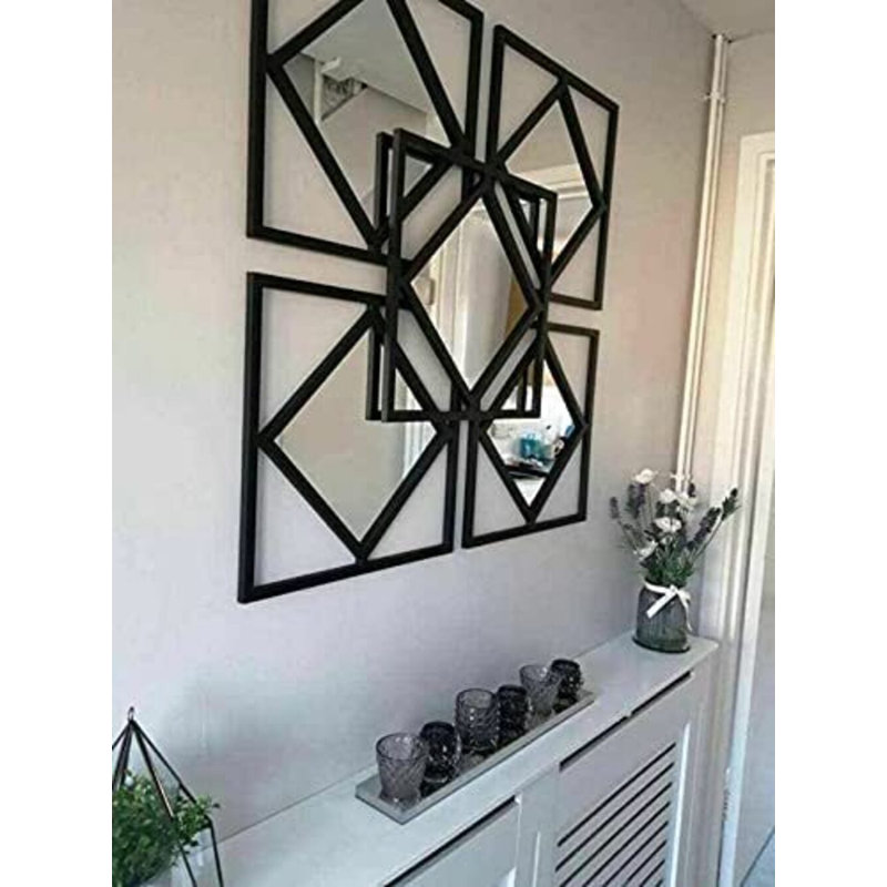 Modern Boston Style Black Wall Art Deco Mirrors