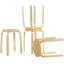 Chaises de salle à manger empilables en bois cintré de 18 pouces avec plateau rond Altonia, ensemble de 4-1311081689