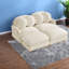 Canapés modulaires à compression, 2 places en chenille beige, style contemporain.-2050896749