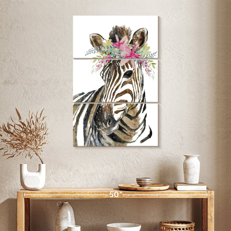 Brampt Crowned Zebra, 57" H x 36" W