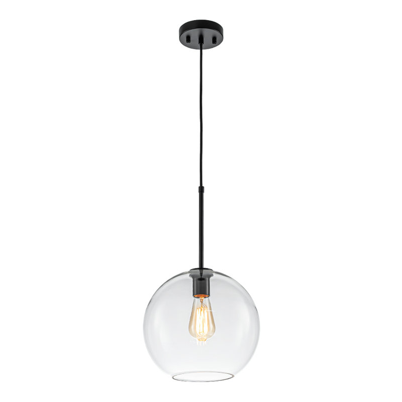 1 - Light Matte Black Pendant, Black