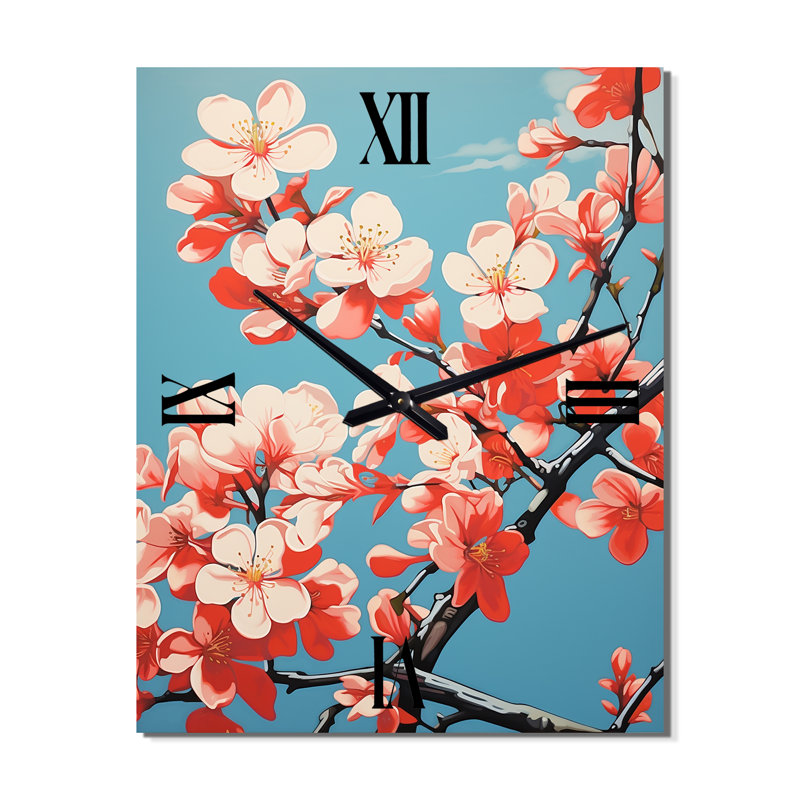 Horloge murale rose, H 28 po x l 12 po x P 1 po