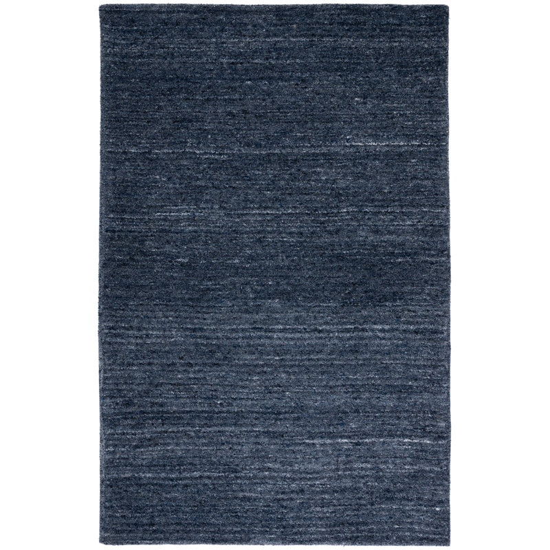 Tapis gris / noir en laine / coton touffeté à la main Himalaya, Rectangle 6 pi x 9 pi