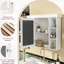 Rangement mural de luxe pour salle de bain 35,51 po x 7,11 po 28,4 po blanc, polyvalente de haute qualité, tablettes réglables, charnières à fermeture douce, tablette à hauteur, poignée en métal argenté, armoire à miroir moderne,