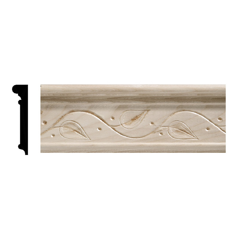 Unfinished White Hardwood Leaf Chair Rail Moulding 47.5"