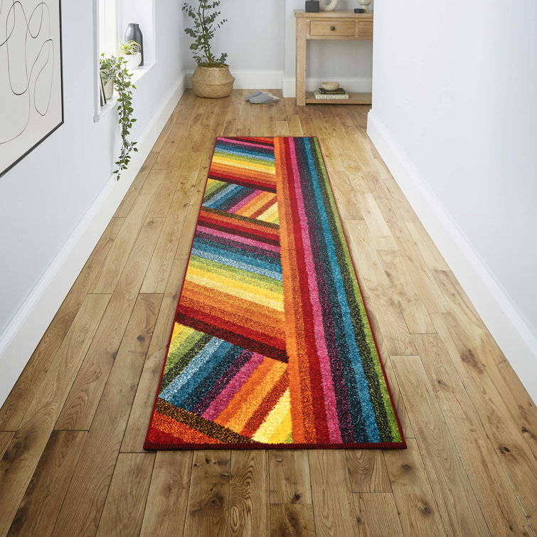 Keiera Rainbow Contemporary Stripe Multi Rug