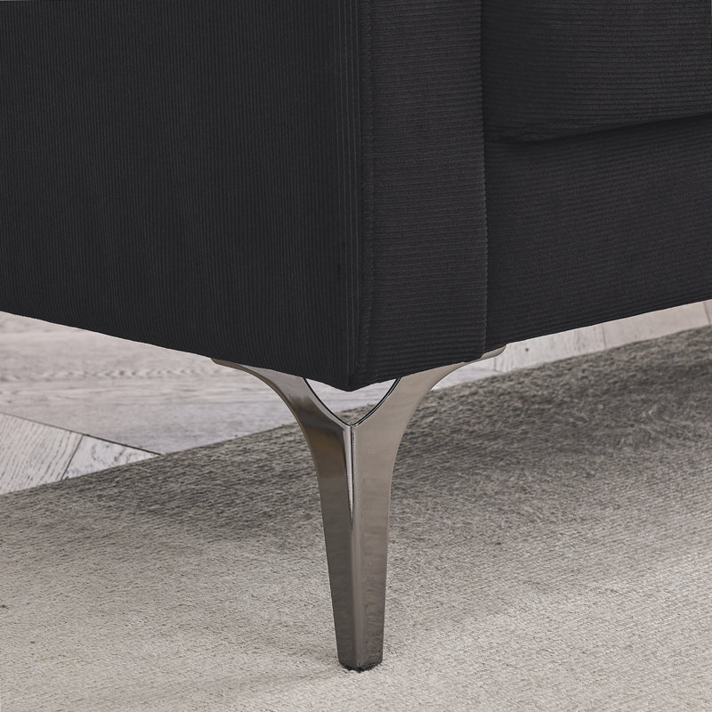 Fauteuil Keito, Velours côtelé noir