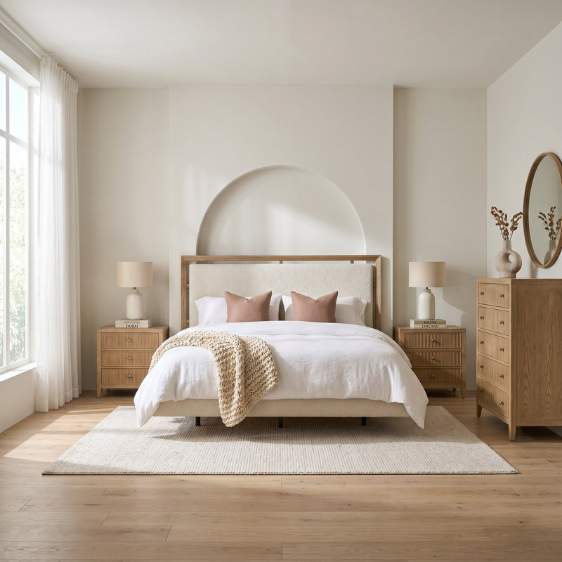 Avaline Skylark 3 Piece Queen Bedroom Set, 4 Pcs: Bed, Chest, 2 Nightstands