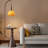 Nut-brown Solid Wood+Glass+Metals Free form Floor Lamps