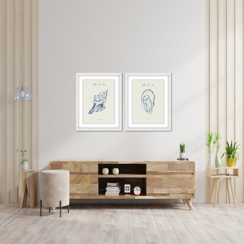 Coastal Retreat Filles De La Mer- La Conchiglia Diptych, 40" H x 60" W